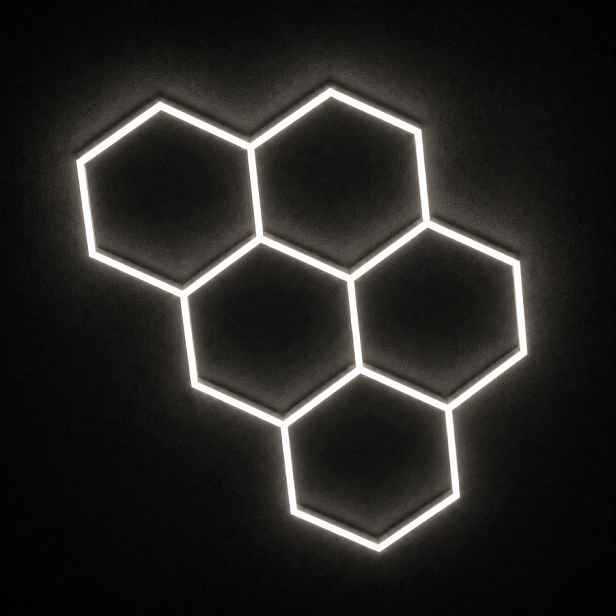Bílý stropní svítidlo hexagon Led 168W garážové auto studio 4000K výkonný