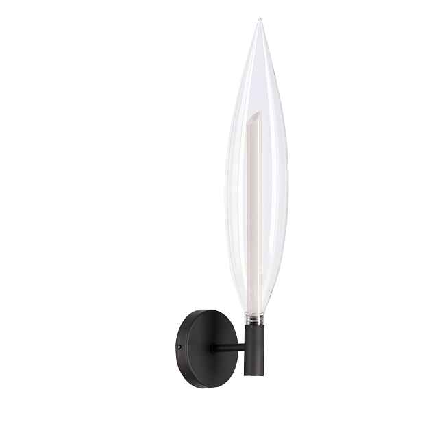 Kinkiet Nordic szklany czarny transparentny do salonu 1x5W G9