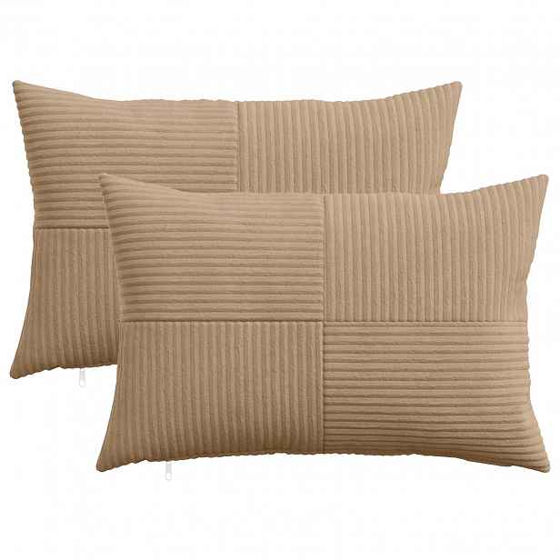 vidaXL Povlak na polštář 2 pcs ALMELO Hnědá 30 x 50 cm manšestr