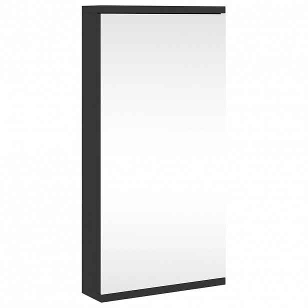 vidaXL Rohová koupelnová zrcadlová skříňka černá 30 x 24 x 60 cm