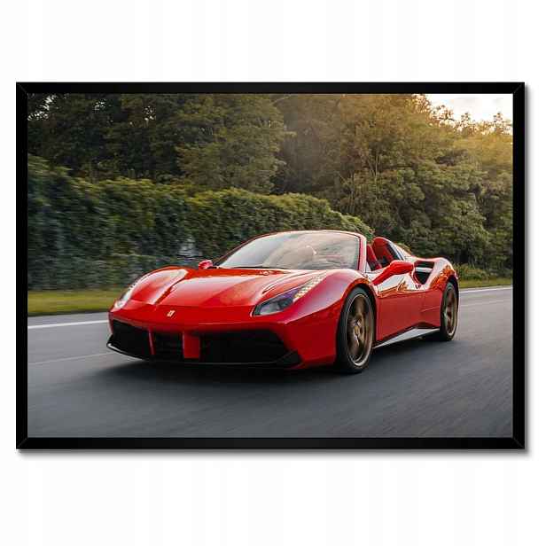 Plakáty v rámu 70x50 Červené Ferrari Cesta