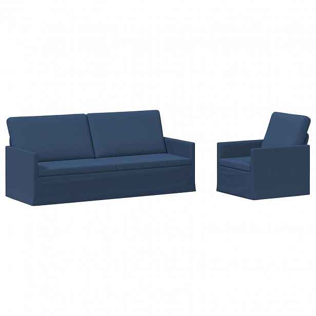 vidaXL Set pohovek 2 pcs Modrá Textil