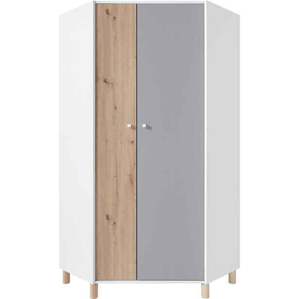 MASSENO ŠATNÍ SKŘÍŇ S OTOČNÝMI DVEŘMI SANNIO, 90/190/90 cm 2dveřová, bílá