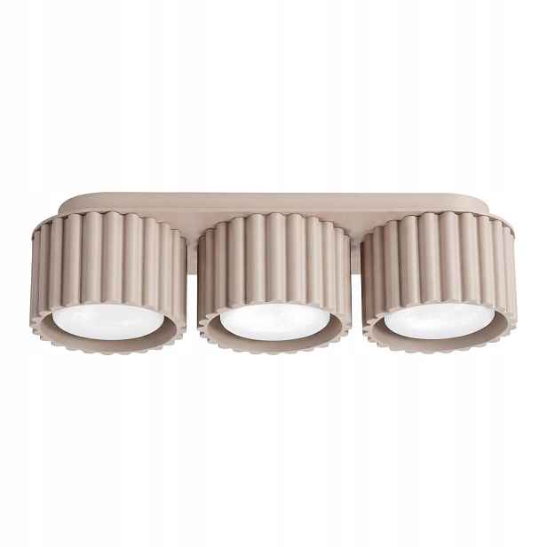 Sollux Lighting stropní spot taupe trojitý rýhovaný 3xGX53 10W Aura
