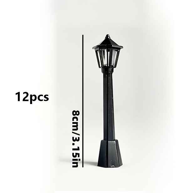 TEMU 12 ks ozdob uličních lamp pro domácí dekoraci, slavnostní miniatury na stůl, dekorace na stůl na párty, bez napájení, na Vánoce, Halloween