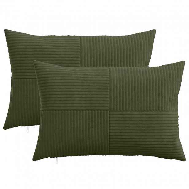 vidaXL Povlak na polštář 2 pcs ALMELO Zelená 30 x 50 cm manšestr