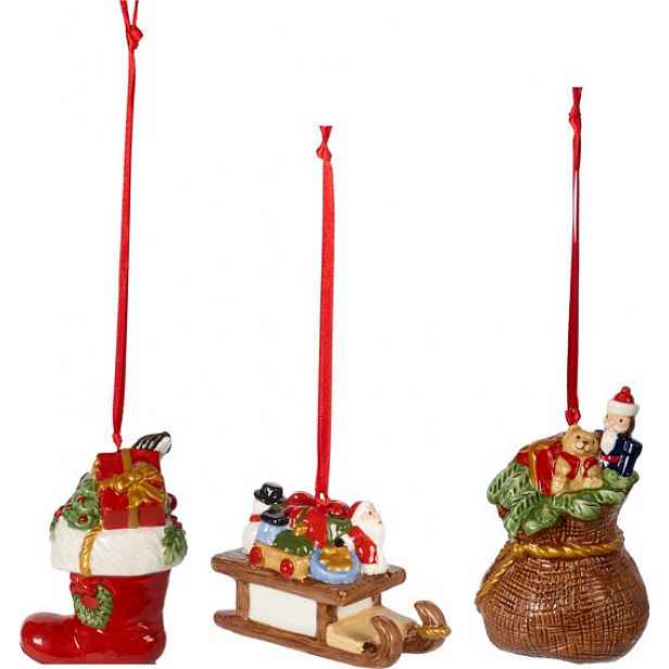 Villeroy & Boch Nostalgic Ornaments vánoční závěsná dekorace, dárky, 3 ks