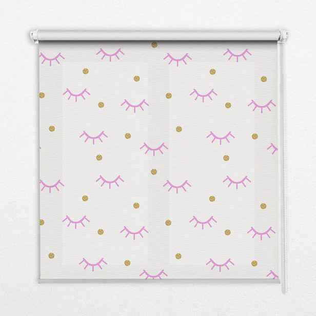 TULUP VNITŘNÍ roleta - okenní roleta - roleta - 60x140 cm - Nakreslené obočí a tečky