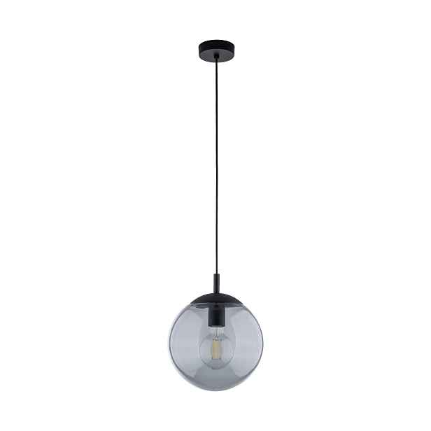 Závěsná lampa Esme Grafitové skleněné stínítko 1xE27 25 cm Stropní Svítidlo Pokoj