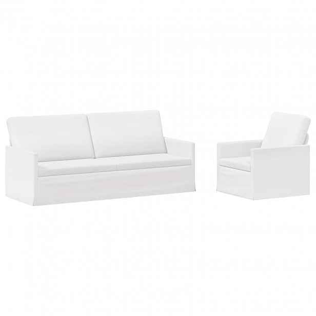 vidaXL Set pohovek 2 pcs Bílá Textil