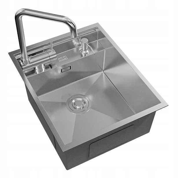 Dřez Ocelové 40X50 CM Inox Jednokomorové Hloubka 23 CM