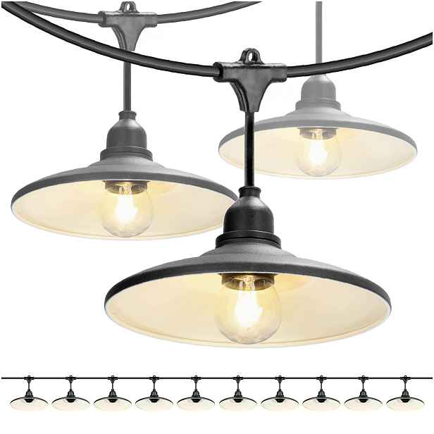 Loftová zahradní girlanda 10 m kabel 10 m, 10 x E27, IP44, černá Kobi