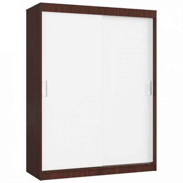 Šatní skříň posuvná 150 cm CLP MONO wenge/bílá