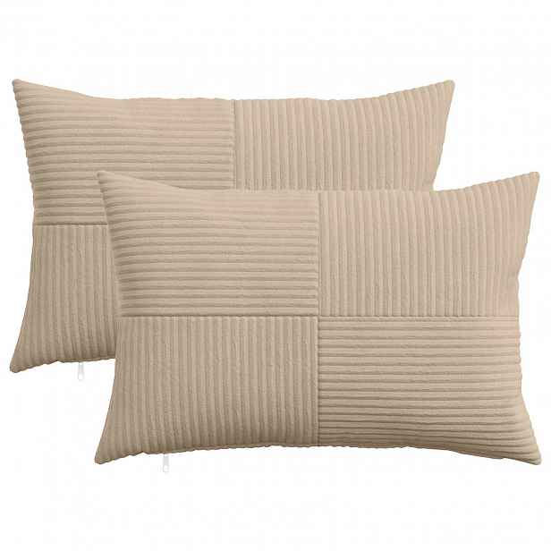 vidaXL Povlak na polštář 2 pcs ALMELO Taupe 30 x 50 cm manšestr