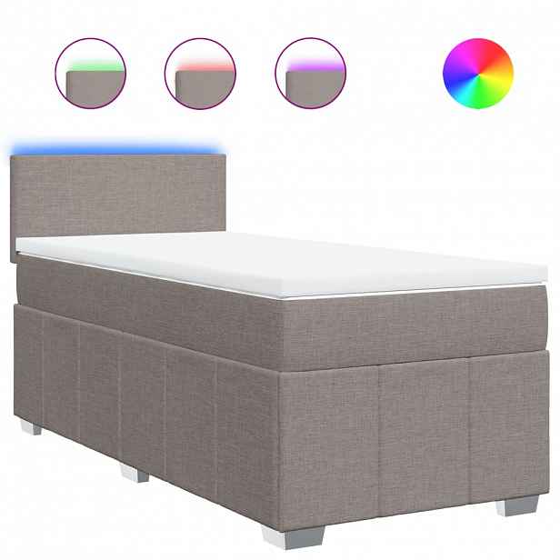 vidaXL Box spring postel s matrací taupe 100 x 200 cm textil