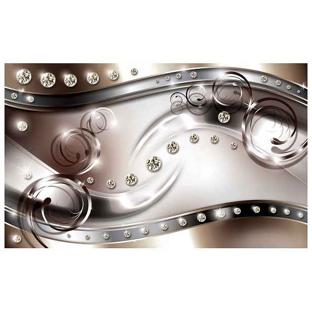 Fototapeta Diamanty Stříbrné proužky Vinyl 368x254 Elegantní dekorace lepidlo