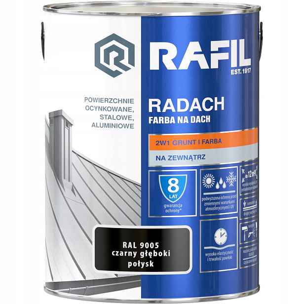Radach 5L černý hluboký Ral 9005 Lesk Rafil