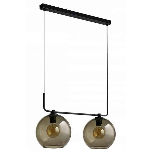 Závěsná lampa Monaco Černá Skleněné Stínidla 2xE27 Stropní Svítidlo Pokoj Dům