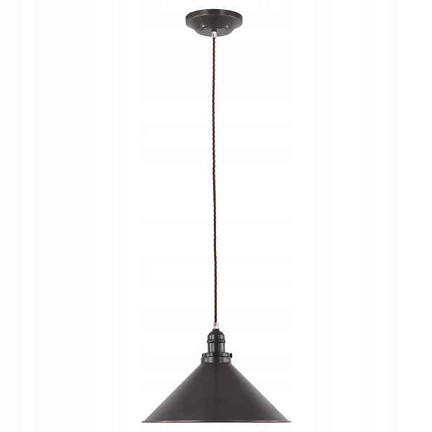 Industriální závěsná lampa hnědá černá nad jídelní stůl Elstead