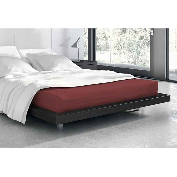 Faro Froté prostěradlo s gumou Vanille 220x200 cm bordó