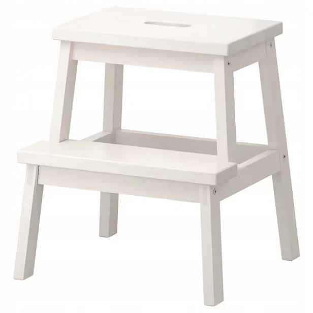 Ikea Bekvam Stolička se schodem, bílá, stolička 50 cm