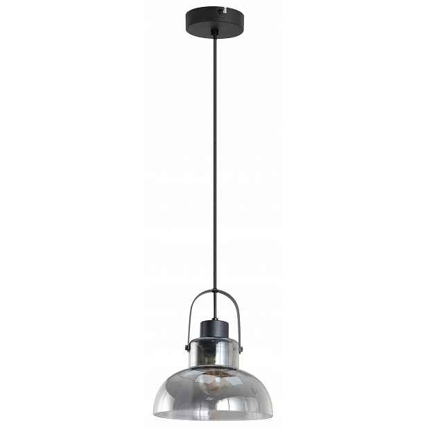 Kouřová industriální lampa Dijon do kuchyně nad ostrovem stůl deska černá