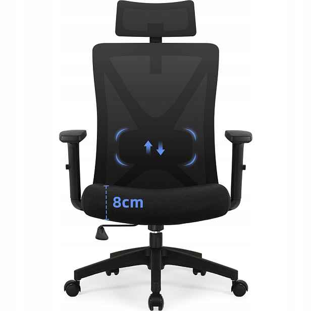 Otočné křeslo Authmic bílá/modrá