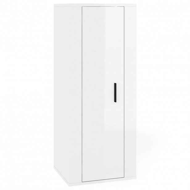 vidaXL Nástěnná TV skříňka bílá s vysokým leskem 40x34,5x100 cm