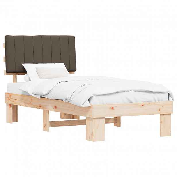 vidaXL Rám postele s čalouněným čelem s čelo Taupe 90 x 190 cm