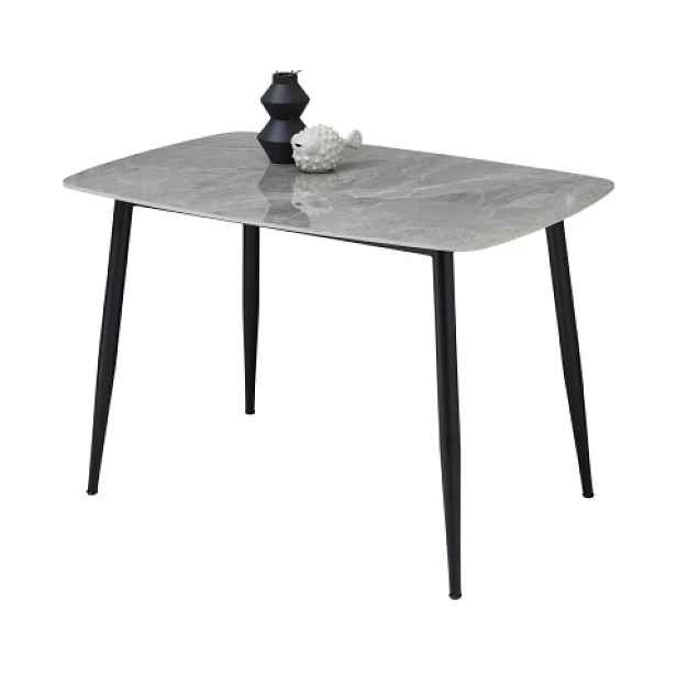 Jídelní stůl Owen 120x80 cm, imitace lesklého šedého kamene