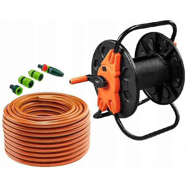 Neo Tools Set Hadice 1/2 50 m 4-vrstvová spojky zavlažovač stojan