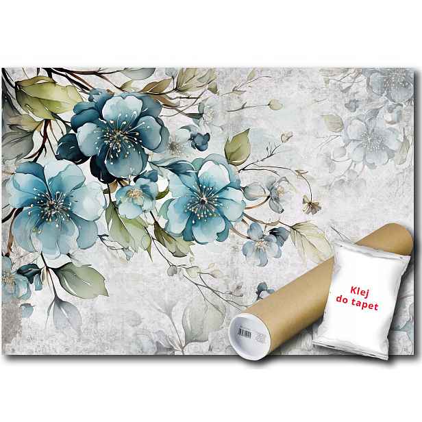 Vinylová fototapeta tyrkysové květy 152x104