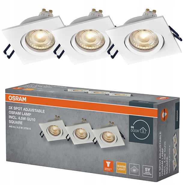 3x Led podomítkové stropní svítidlo Spot s pohyblivým osvětlením GU10 4.5W 400lm 2700K