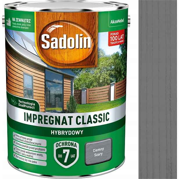 Sadolin Klasická Impregnace 4,5 L Tmavě Šedá