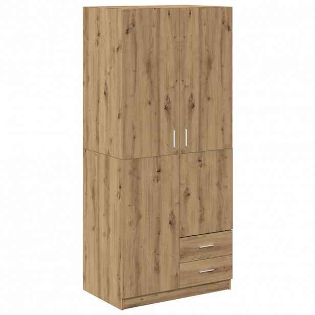 vidaXL Šatní skříň dub artisan 80 x 52 x 180 cm kompozitní dřevo