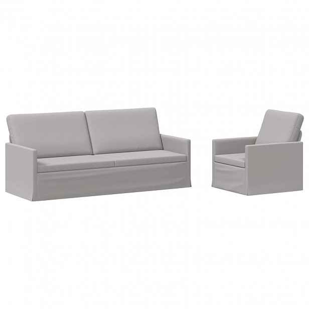 vidaXL Set pohovek 2 pcs Oblačno šedá Textil