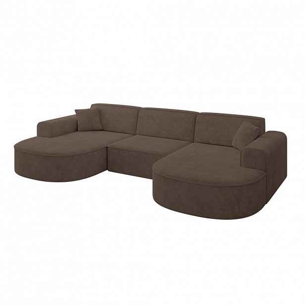 ALTDECOR SEDACÍ SOUPRAVA MARI-U1 – 303 x 171 x 79 cm, hnědá barva, velur