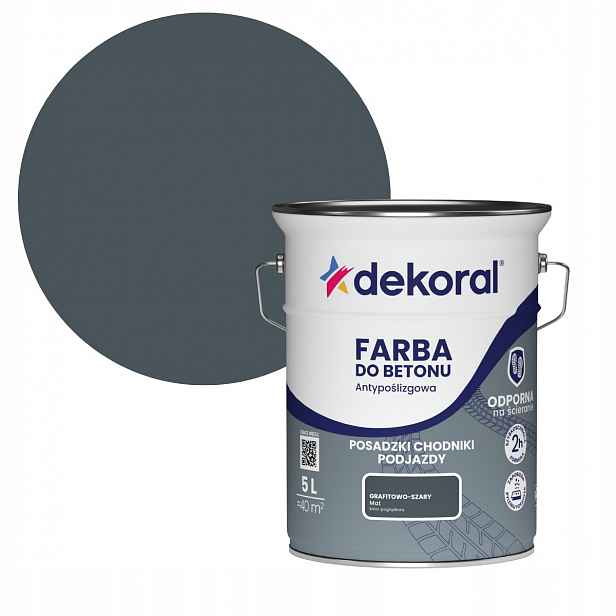 Dekoral Protiskluzová Barva na betonu grafitově šedá 5 l Akrylit B