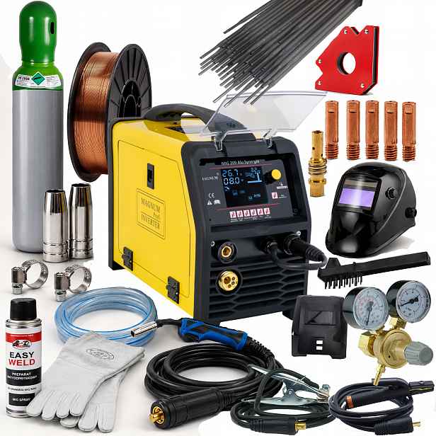 Svařovací stroj Magnum Mig 209 Alu Synergia Mig/mag Mma Tig Flux 200A 230V SET1