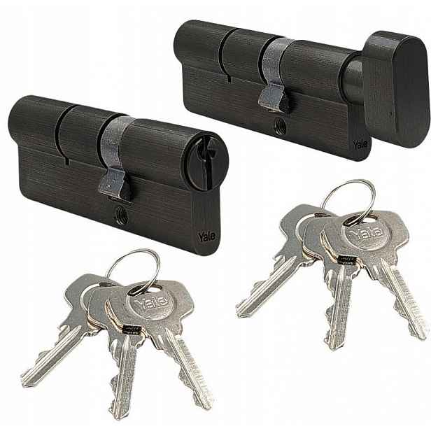 Vložka 27/35 vložka s knoflíkem G35/27 černá, Yale Assa Abloy