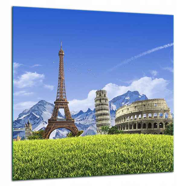 Skleněná Ochranná Deska Panel Lepidlo 60x65 Město