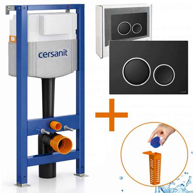 Cersanit Mechanický rám Aqua 50 Set černý mat Tlačítko chrom Luna