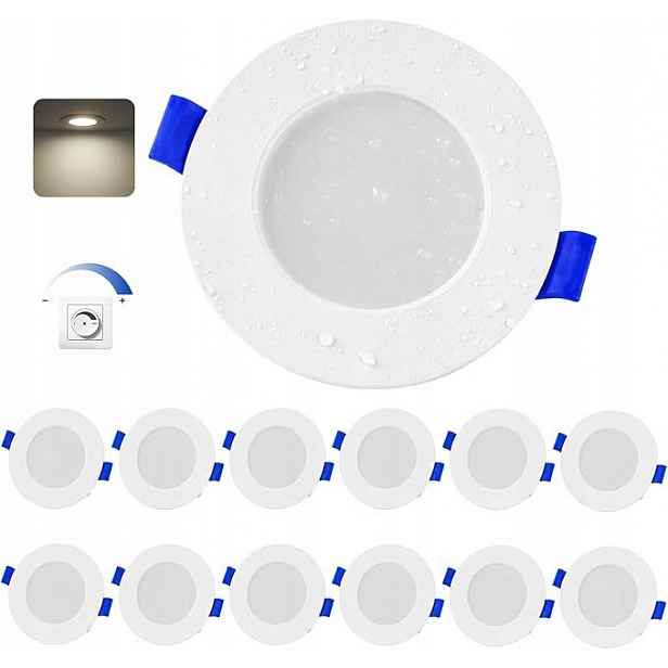 Sada 12x Led reflektorů pro zabudování Leselux 4W IP44 4000K stmívatelná