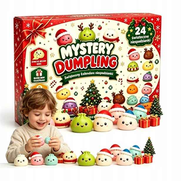 2026 Xmas Adventní kalendář Dumpling Squishy,24d Countdown Fidget