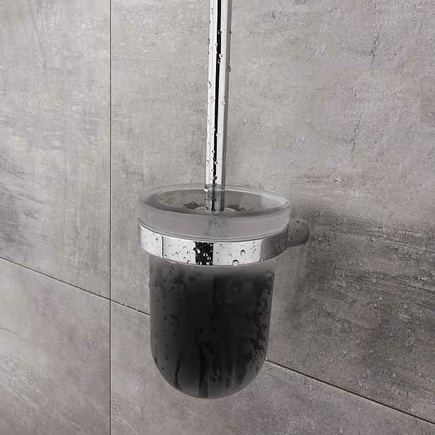 Nimco Bormo chrom toaletní Wc štětka, skleněná nádoba, nerez Br 11094WN-26_