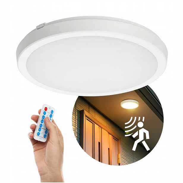 stropní svítidlo Led 36 W s pohybovým senzorem Cct IP65, bílá dálkový ovladač