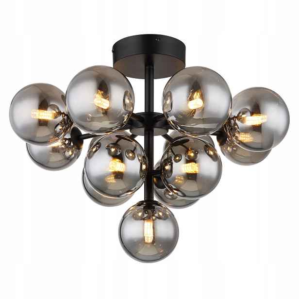 Stropní Svítidlo Stropní Svítidlo Led 13xG9 Černá Kov Sklo Grappy Globo Lighting