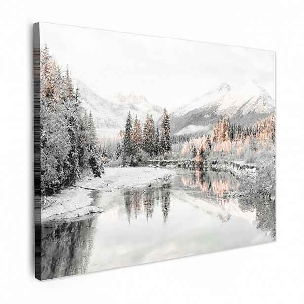 MuchoWow OBRAZ NA PLÁTNĚ Příroda - Zima - Stromy - Hory - Sníh 40x30 cm