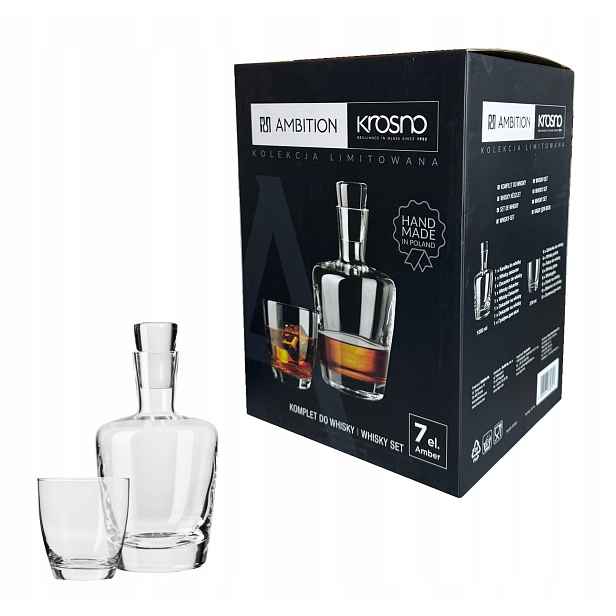 Sada sklenic na whisky s karafou 7dílná Ambition Amber 301194