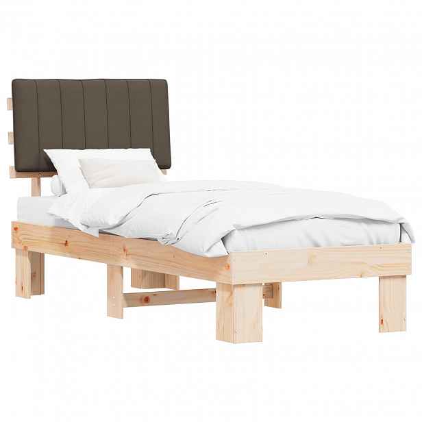 vidaXL Rám postele s čalouněným čelem s čelo Taupe 75 x 190 cm